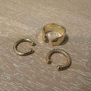Trio of Gold-Plated Ear Cuffs